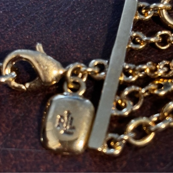 Ralph Lauren gold tone 5 strand pendants necklace - Picture 4 of 9